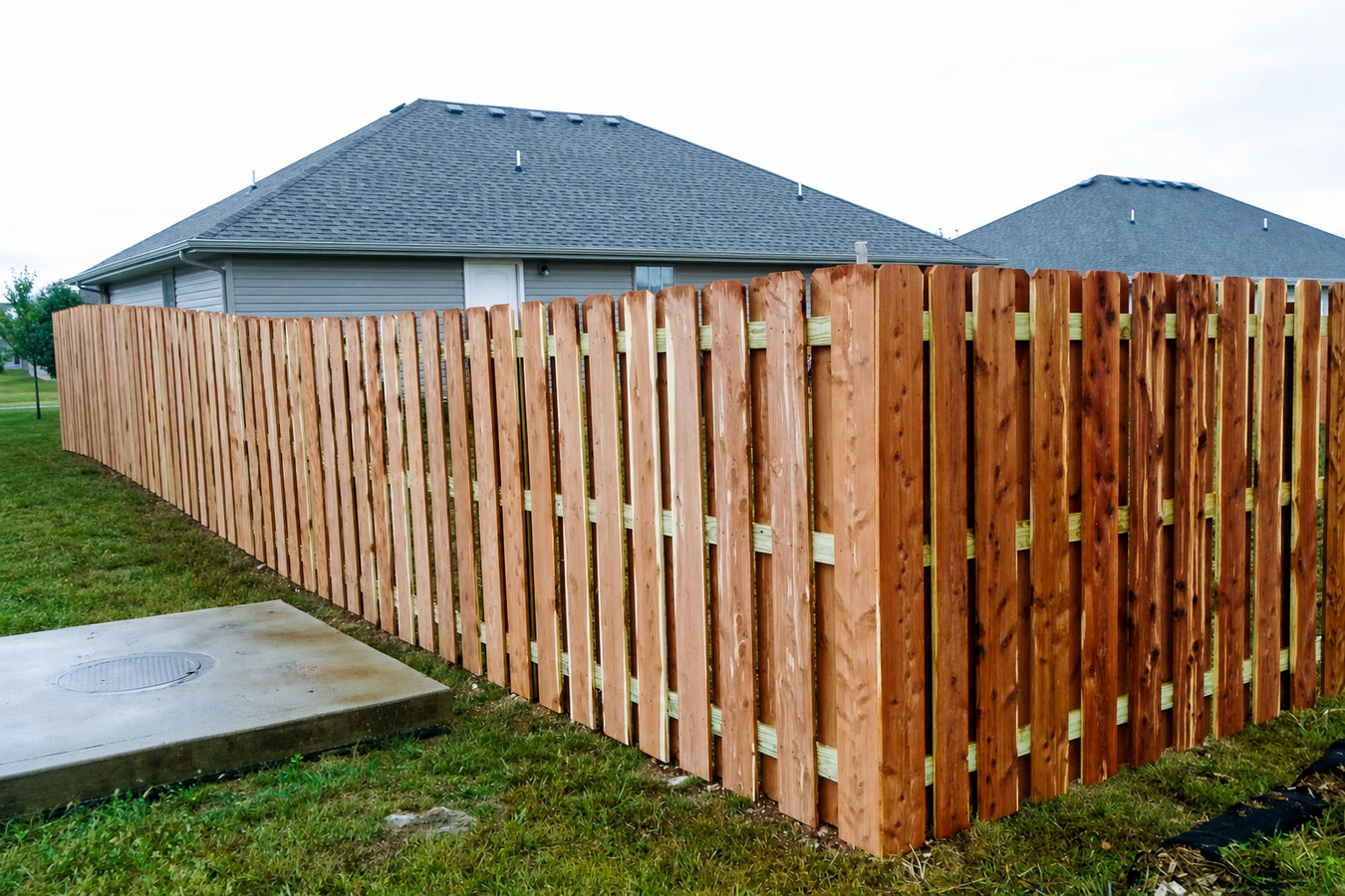 Wood fence installation
